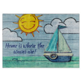 Ontwerp van het driftwood-kappersbord van glas snijplank (Voorkant)