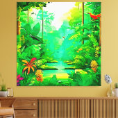 Ontwerp van het exotische bos canvas afdruk (Insitu (Woonkamer))