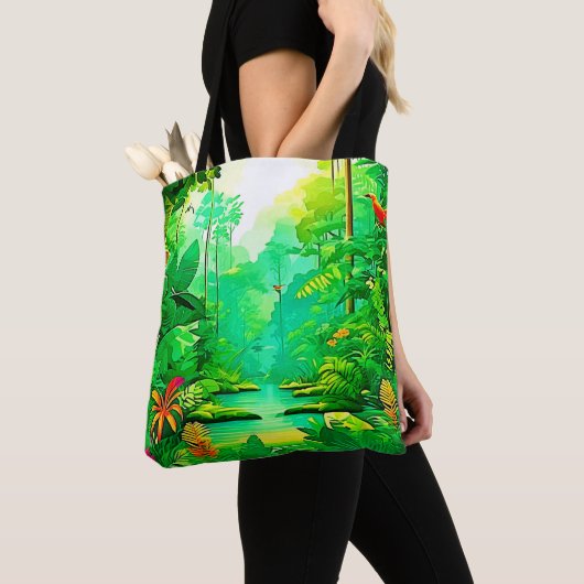 Ontwerp van het exotische bos tote bag (Dichtbij)