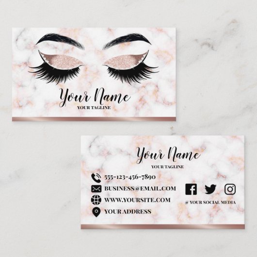Ontwerp van het Eyelash-logo Visitekaartje (Voorkant / Achterkant)
