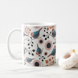 Ontwerp van het flessenpatroon van Chickadee Bird  Koffiemok