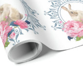 Ontwerp van het Floral Easter Rabbit Cadeaupapier (Rol Hoek)