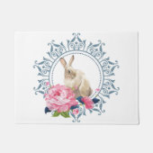 Ontwerp van het Floral Easter Rabbit Deurmat (Voorkant)