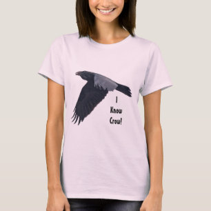 Ontwerp van het "Flying Raven Crow Corvid-lover"-v T-shirt