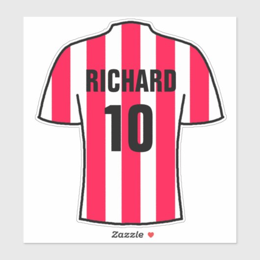 Ontwerp van het football shirt op de rode en witte sticker (Vel)