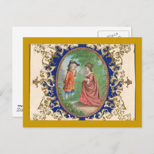  ontwerp van het Franse Briefkaart (Voorkant / Achterkant)