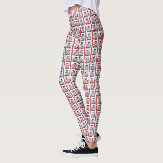 Ontwerp van het Franse nationale kleurenpatroon Leggings (Links)