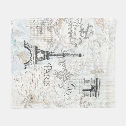 Ontwerp van het gemeentecollage van Parijs Fleece Deken (Voorkant (Horizontaal))