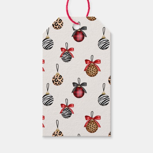 Ontwerp van het gevarieerpatroon voor kerstversier cadeaulabel (Voorkant)