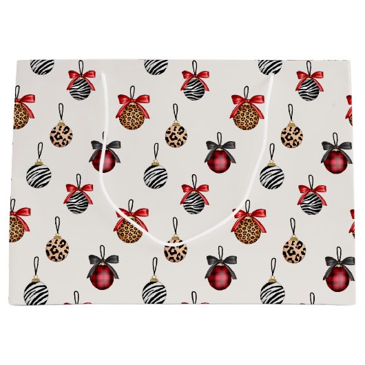 Ontwerp van het gevarieerpatroon voor kerstversier groot cadeauzakje (Voorkant)