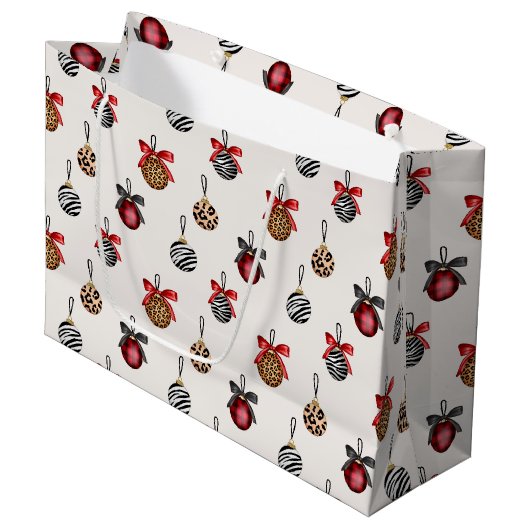 Ontwerp van het gevarieerpatroon voor kerstversier groot cadeauzakje (Voorkant Gekanteld)