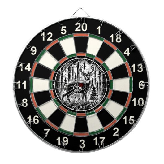 Ontwerp van het geweekte hertenbos dartbord (Voorkant)