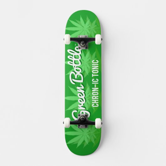 Ontwerp van het groene flesblad persoonlijk skateboard (Voorkant)