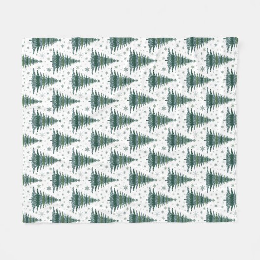 Ontwerp van het groene kerstboompatroon fleece deken (Voorkant (Horizontaal))