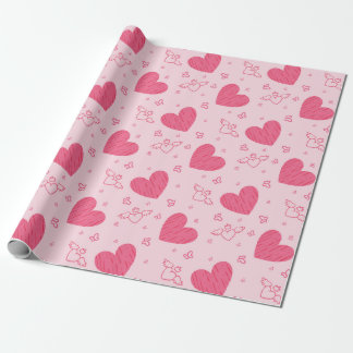 Ontwerp van het heart-thema Valentijnsdag Cadeaupapier