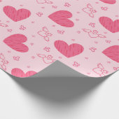 Ontwerp van het heart-thema Valentijnsdag Cadeaupapier (Hoek)