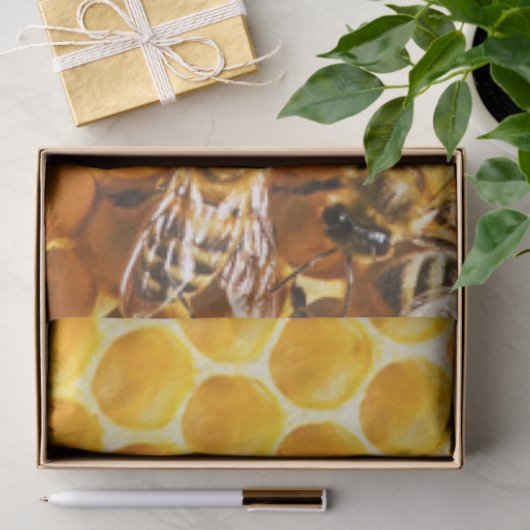 Ontwerp van het Honingraat- en bijenpatroon Tissuepapier (Geschenk)