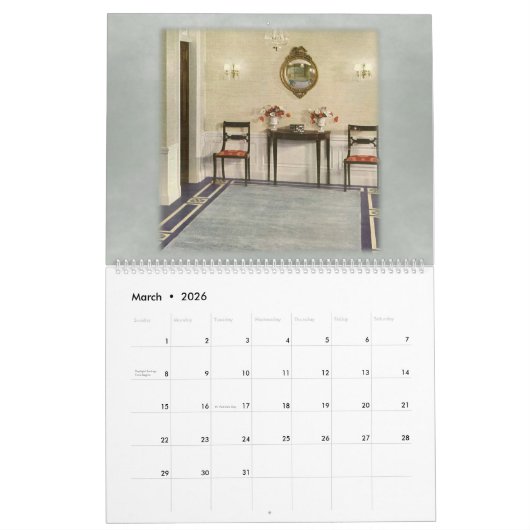 Ontwerp van het  Huis Decor 1940 Kalender (Mar 2026)