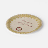 Ontwerp van het Jubileum Ruby Wedding Papieren Bordje (Gekanteld)