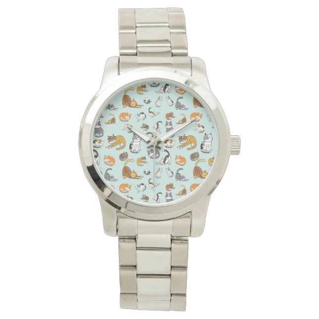 ontwerp van het kat-patroon voor kattenliefhebbers horloge (Voorkant)