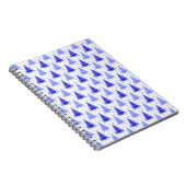 Ontwerp van het kerstboomblauw Periwinkle-patroon Notitieboek (Rechterzijde)