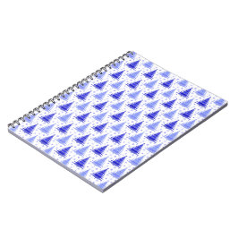 Ontwerp van het kerstboomblauw Periwinkle-patroon Notitieboek