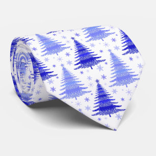 Ontwerp van het kerstboomblauw Periwinkle-patroon Stropdas