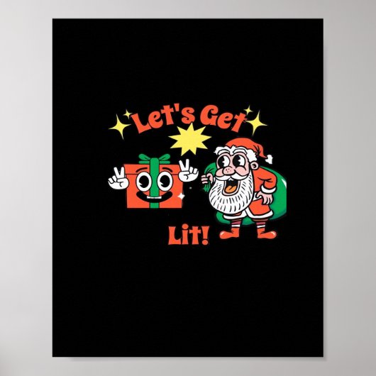 Ontwerp van het kerstfeest - Let's Get Lit Classic Poster (Voorkant)