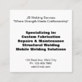 ontwerp van het lasmetaalwerk vierkante visitekaartje (Achterkant)