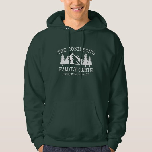 Ontwerp van het Latijns Cabin White Rustic Trees M Hoodie (Voorkant)