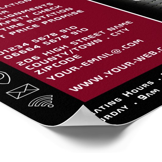 Ontwerp van het loopvlak van banden, Tyre/Tyre Spe Poster (Hoek)