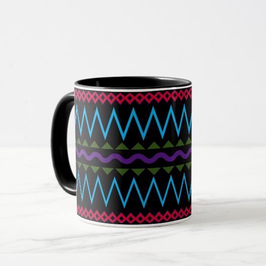 Ontwerp van het meerkleurige Artsy Pattern-patroon Mok (Voorkant links)