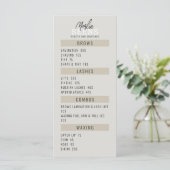 Ontwerp van het menu Beauty Salon Treatment Menu (Staand voorkant)