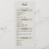 Ontwerp van het menu Beauty Salon Treatment Menu (Voorkant)