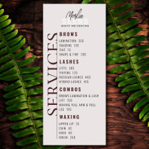 Ontwerp van het menu Beauty Salon Treatment Menu