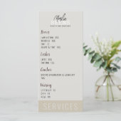 Ontwerp van het menu Beauty Salon Treatment Menu (Staand voorkant)