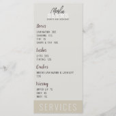 Ontwerp van het menu Beauty Salon Treatment Menu (Voorkant)