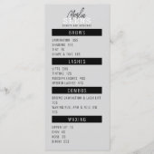 Ontwerp van het menu Beauty Salon Treatment Menu (Voorkant)