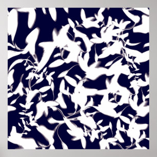 Ontwerp van het Navy & White kleurenpatroon, gemaa Poster