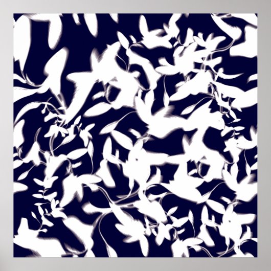 Ontwerp van het Navy & White kleurenpatroon, gemaa Poster (Voorkant)