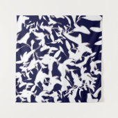 Ontwerp van het Navy & White kleurenpatroon, gemaa Wandkleed (Voorkant (horizontaal))