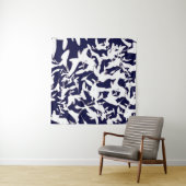 Ontwerp van het Navy & White kleurenpatroon, gemaa Wandkleed (In situ)