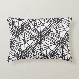 Ontwerp van het nesteffect van de zwarte lijn accent kussen