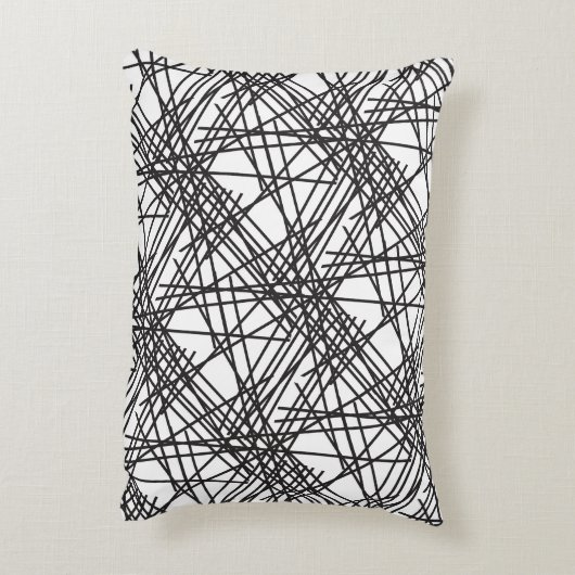 Ontwerp van het nesteffect van de zwarte lijn accent kussen (Achterkant (Verticaal))