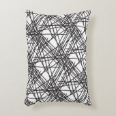 Ontwerp van het nesteffect van de zwarte lijn accent kussen (Voorkant(Verticaal))
