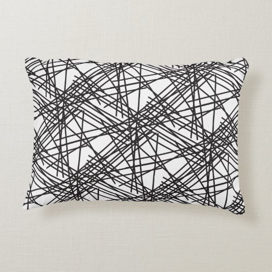 Ontwerp van het nesteffect van de zwarte lijn accent kussen (Achterkant)