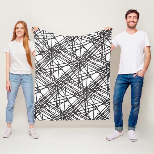 Ontwerp van het nesteffect van de zwarte lijn fleece deken (In situ)