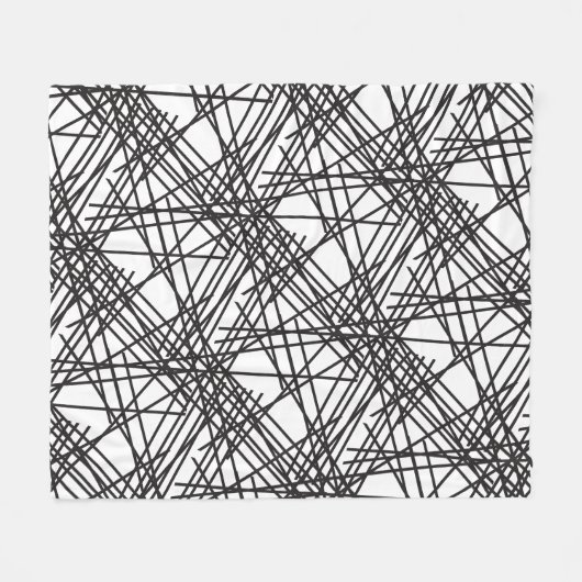 Ontwerp van het nesteffect van de zwarte lijn fleece deken (Voorkant (Horizontaal))