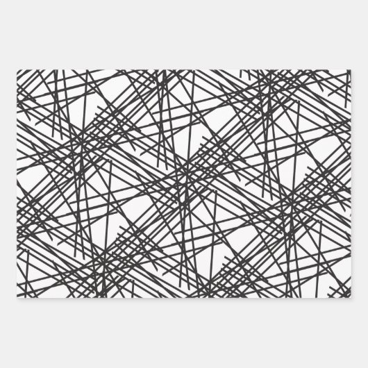 Ontwerp van het nesteffect van de zwarte lijn inpakpapier vel (Voorkant 2)