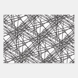 Ontwerp van het nesteffect van de zwarte lijn inpakpapier vel